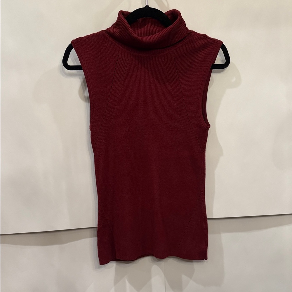 White House Black Market Burgundy Knit Top